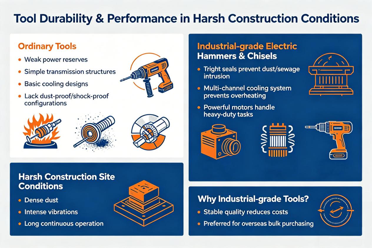 Under the harsh conditions of construction sites, how can ordinary tools last long and perform well