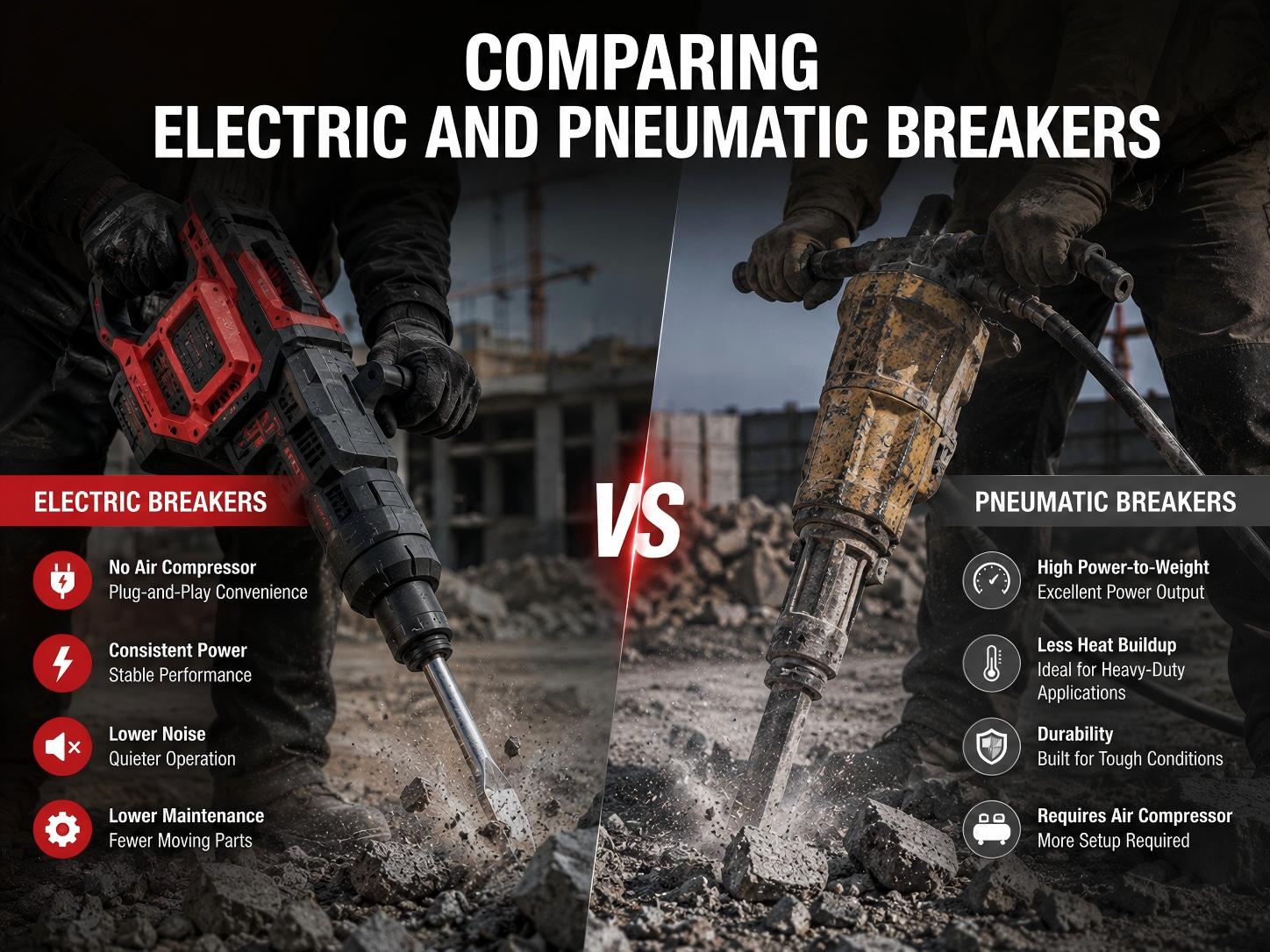 Comparing Electric and Pneumatic Breakers