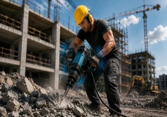 How important is shock absorption design in long-term heavy-load handheld operations