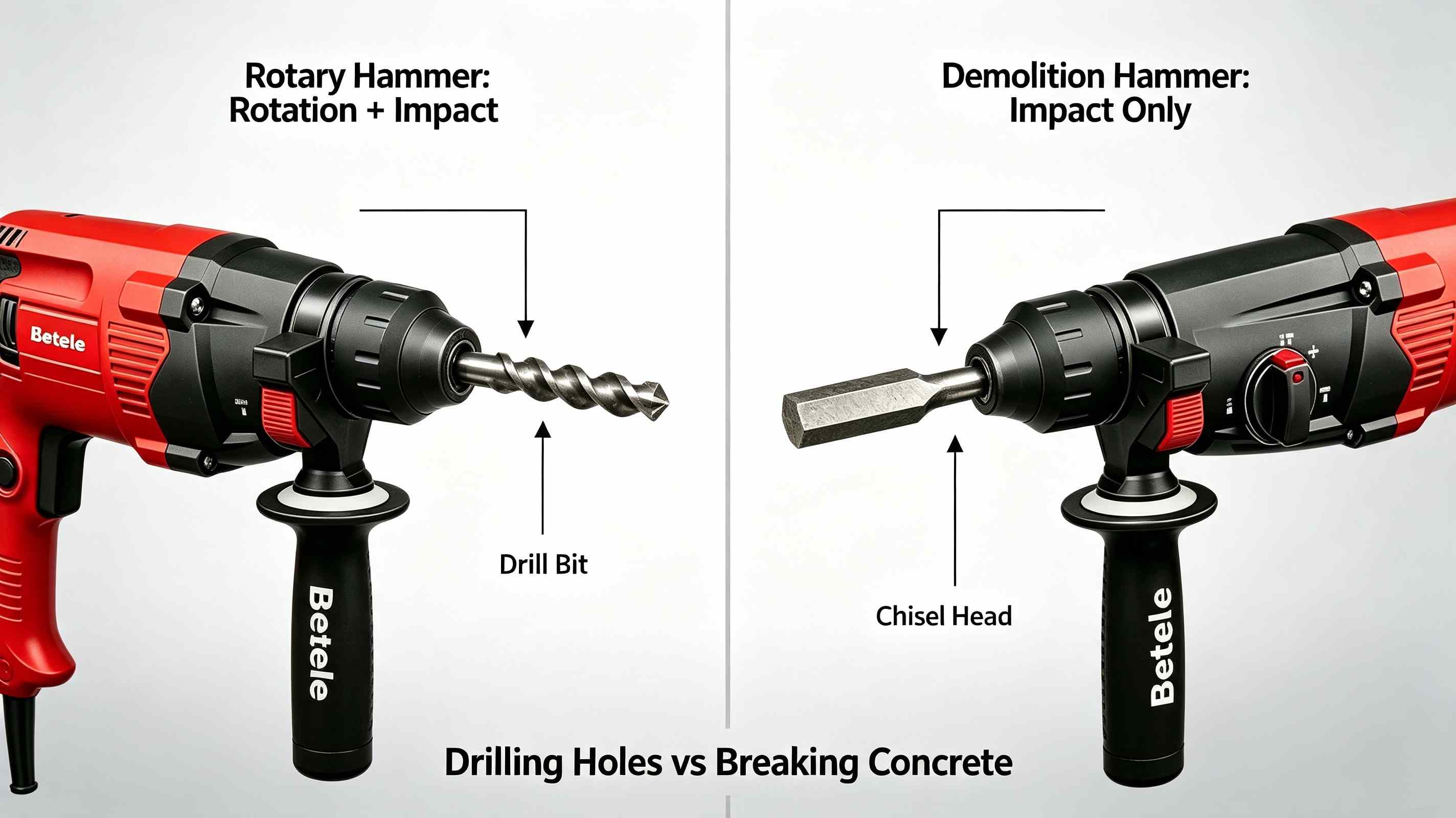 Rotary Hammer vs Demolition Hammer: What Is the Difference?