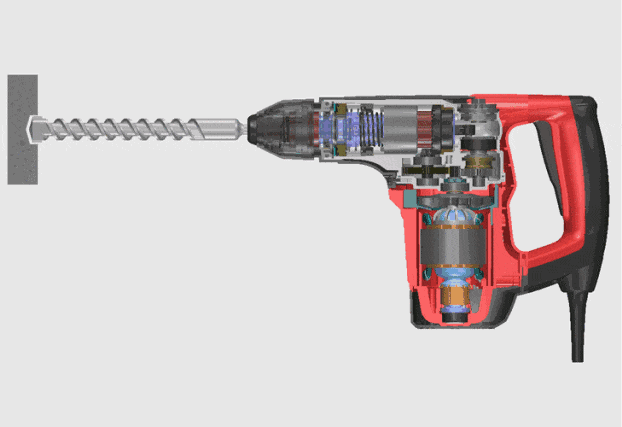 The primary physical structure of the rotary hammer